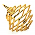 1x Gold Coloured Large Square Spiral Cage for Crystals and Gemstones